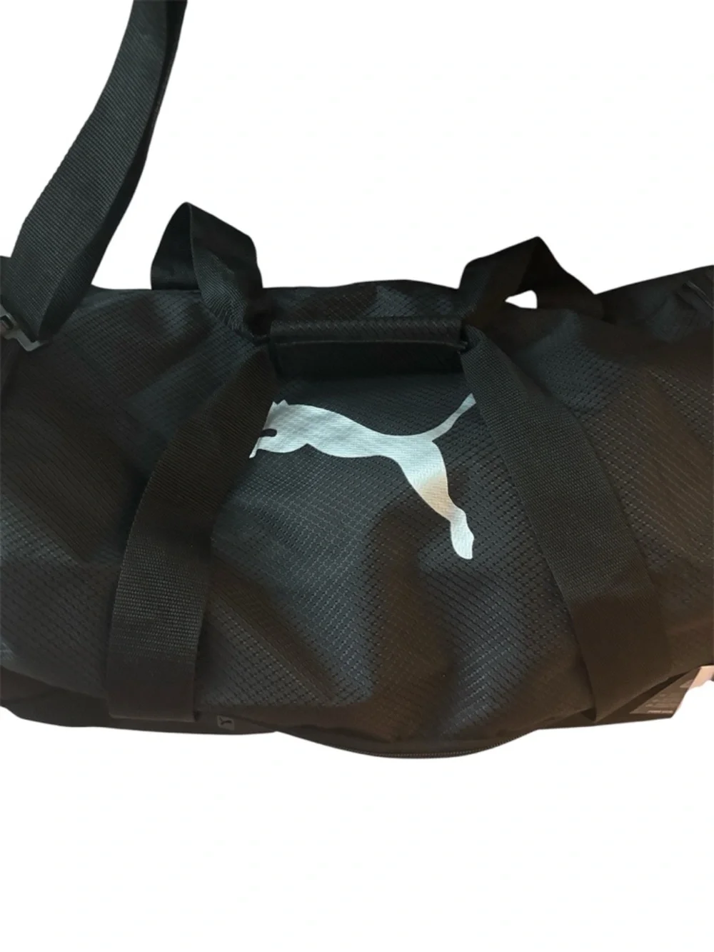 NWT Puma Demand Black Men's Sport Duffel Bag with Silver Logo